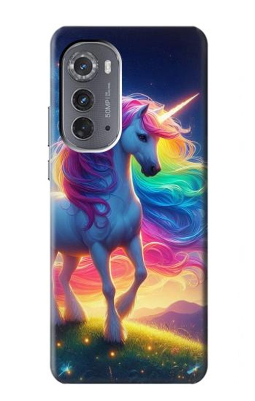 W3977 Colorful Unicorn Case Cover Custodia e Flip Case per Motorola Edge (2022)