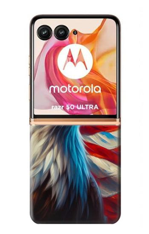 W3967 Bald Eagle American Flag Case Cover Custodia e Flip Case per Motorola Razr 50 Ultra