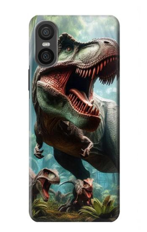 W4021 T-rex Dinosaur Jurassic Case Cover Custodia e Flip Case per Sony Xperia 10 VI