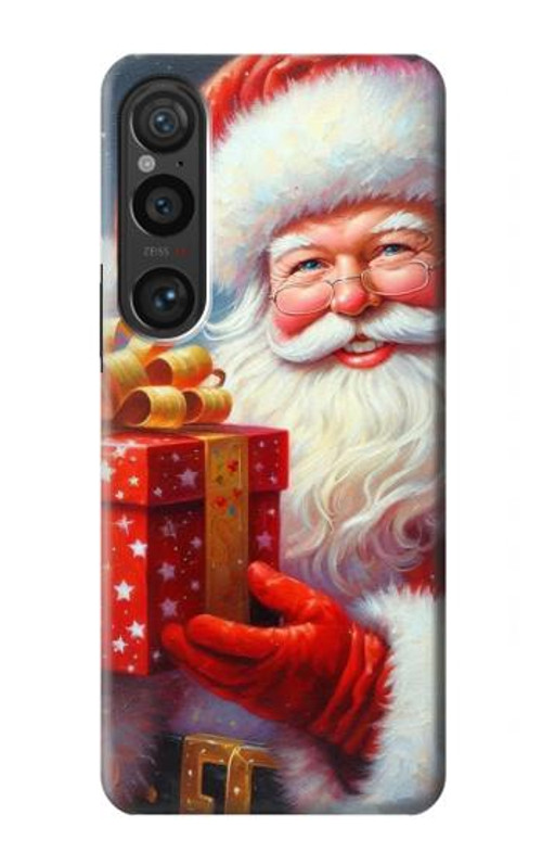 W4029 Xmas Smiling Santa Claus Gift Box Case Cover Custodia e Flip Case per Sony Xperia 1 VI