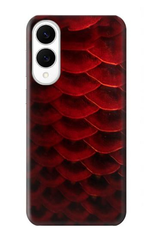 W2879 Red Arowana Fish Scale Case Cover Custodia e Flip Case per Samsung Galaxy S25 Edge