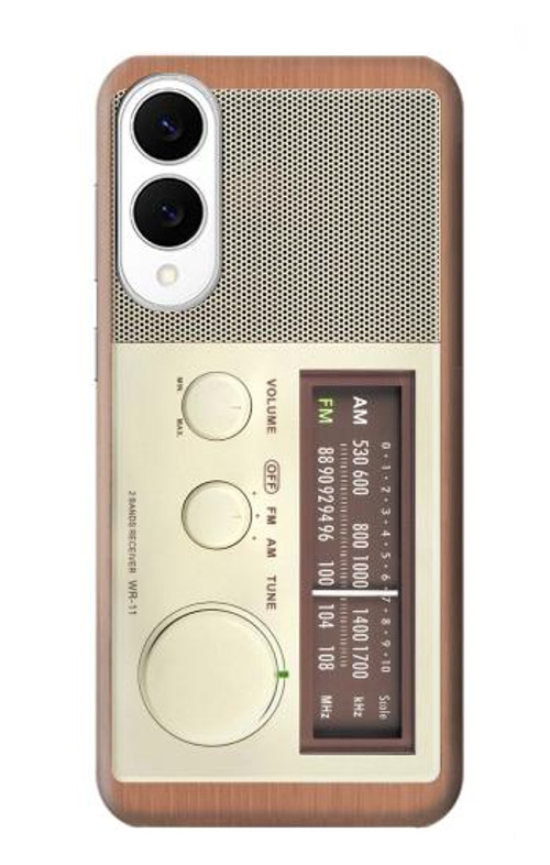W3165 FM AM Wooden Receiver Graphic Case Cover Custodia e Flip Case per Samsung Galaxy S25 Edge
