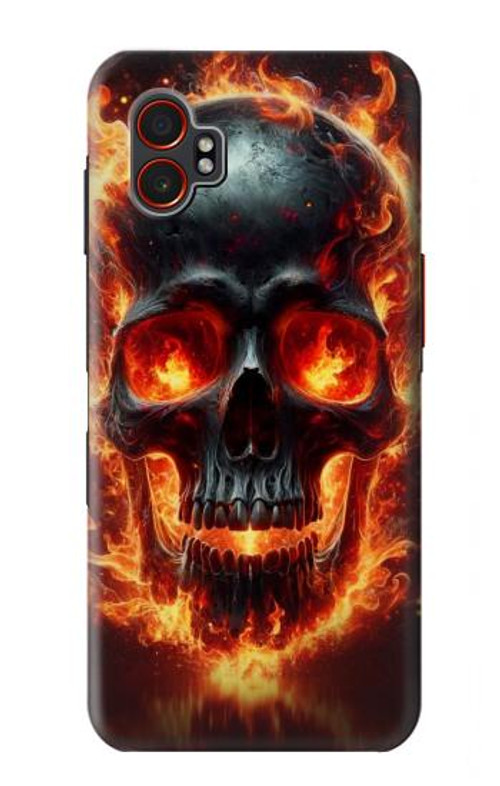 W3986 Fire Skull Case Cover Custodia e Flip Case per Samsung Galaxy XCover7 Pro