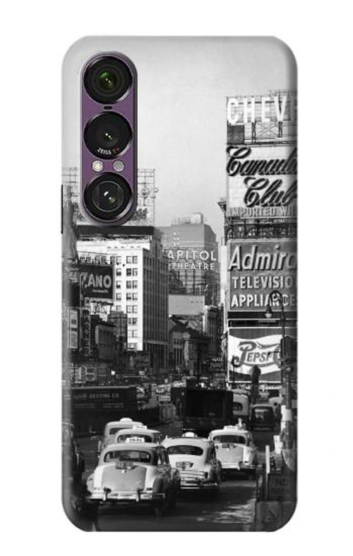 W0182 Old New York Vintage Case Cover Custodia e Flip Case per Sony Xperia 1 VII