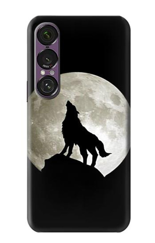 W1981 Wolf Howling at The Moon Case Cover Custodia e Flip Case per Sony Xperia 1 VII