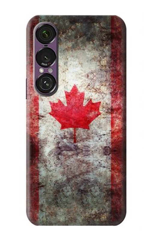W2490 Canada Maple Leaf Flag Texture Case Cover Custodia e Flip Case per Sony Xperia 1 VII