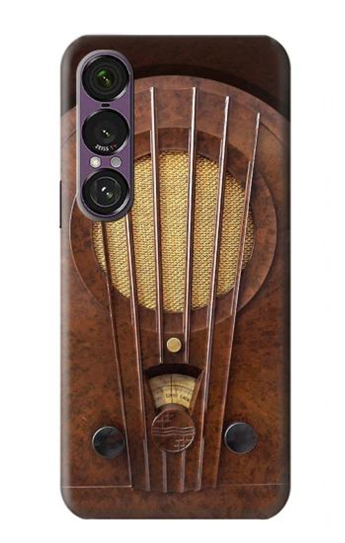 W2655 Vintage Bakelite Deco Radio Case Cover Custodia e Flip Case per Sony Xperia 1 VII
