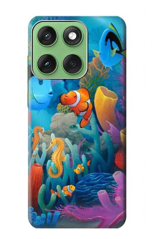 W3227 Underwater World Cartoon Case Cover Custodia e Flip Case per Motorola Edge 60