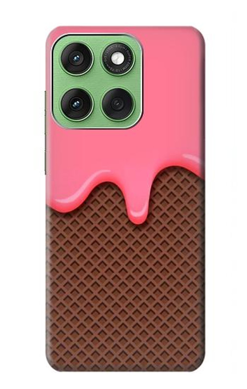 W3754 Strawberry Ice Cream Cone Case Cover Custodia e Flip Case per Motorola Edge 60