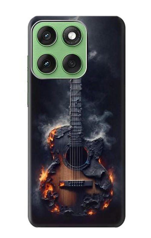 W3972 Burned Acoustic Guitar Graphic Case Cover Custodia e Flip Case per Motorola Edge 60