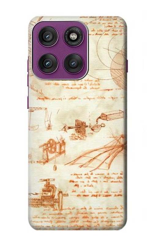 W0566 Technical Drawing Da Vinci Case Cover Custodia e Flip Case per Motorola Edge 60 Pro