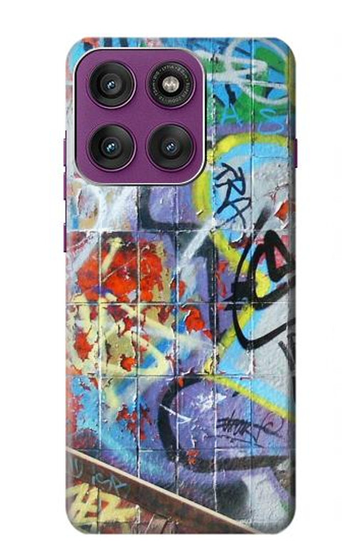 W0588 Wall Graffiti Case Cover Custodia e Flip Case per Motorola Edge 60 Pro