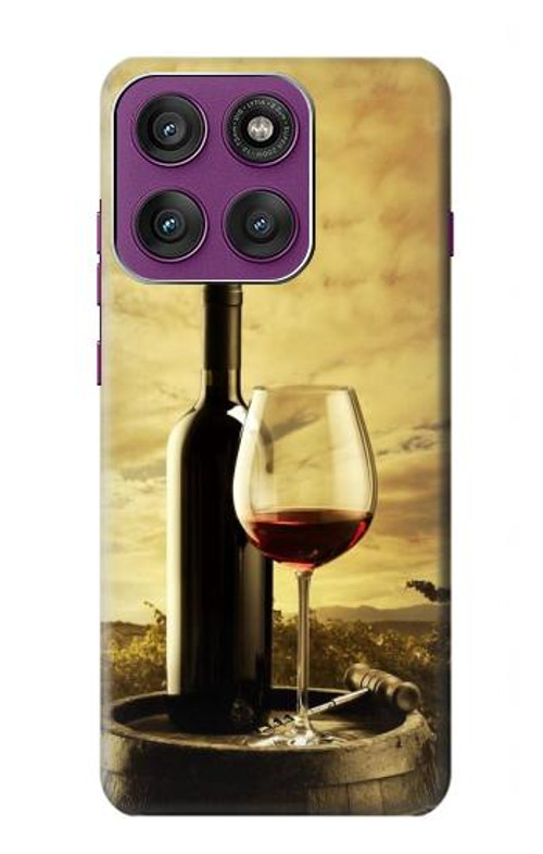 W2042 A Grape Vineyard Grapes Bottle Red Wine Case Cover Custodia e Flip Case per Motorola Edge 60 Pro