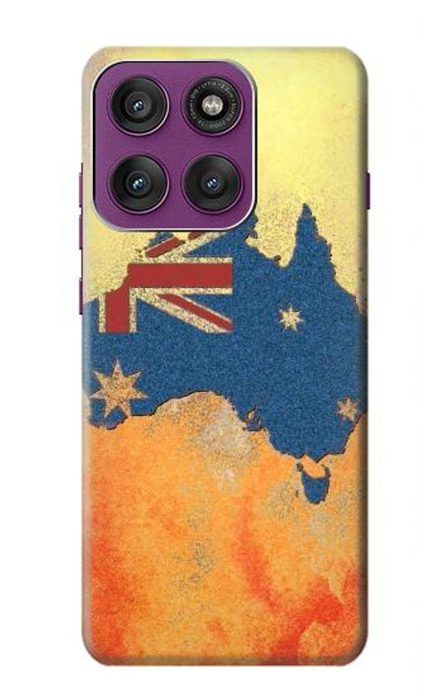 W2494 Australia Flag Map Rock Texture Case Cover Custodia e Flip Case per Motorola Edge 60 Pro