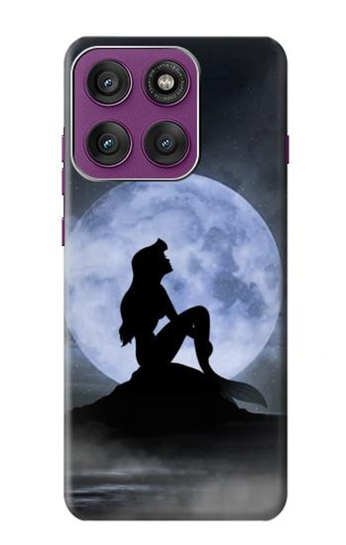 W2668 Mermaid Silhouette Moon Night Case Cover Custodia e Flip Case per Motorola Edge 60 Pro