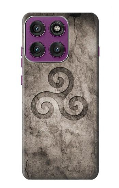 W2892 Triskele Symbol Stone Texture Case Cover Custodia e Flip Case per Motorola Edge 60 Pro