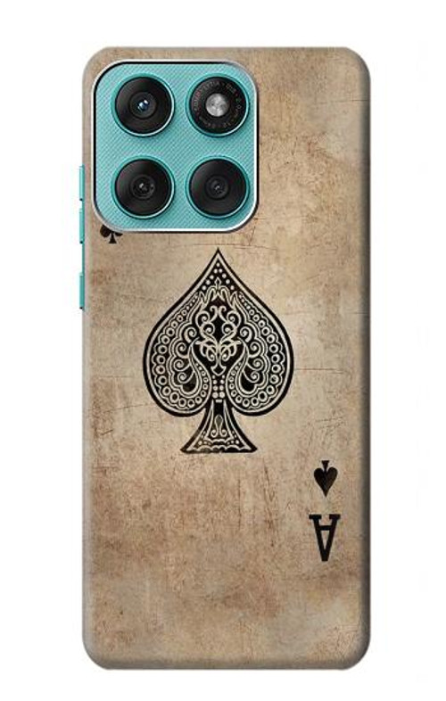 W2928 Vintage Spades Ace Card Case Cover Custodia e Flip Case per Motorola Edge 60 Fusion