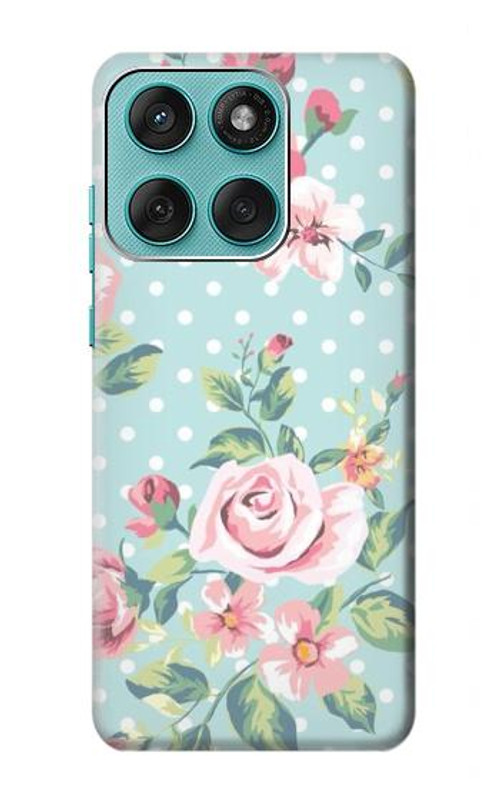 W3494 Vintage Rose Polka Dot Case Cover Custodia e Flip Case per Motorola Edge 60 Fusion
