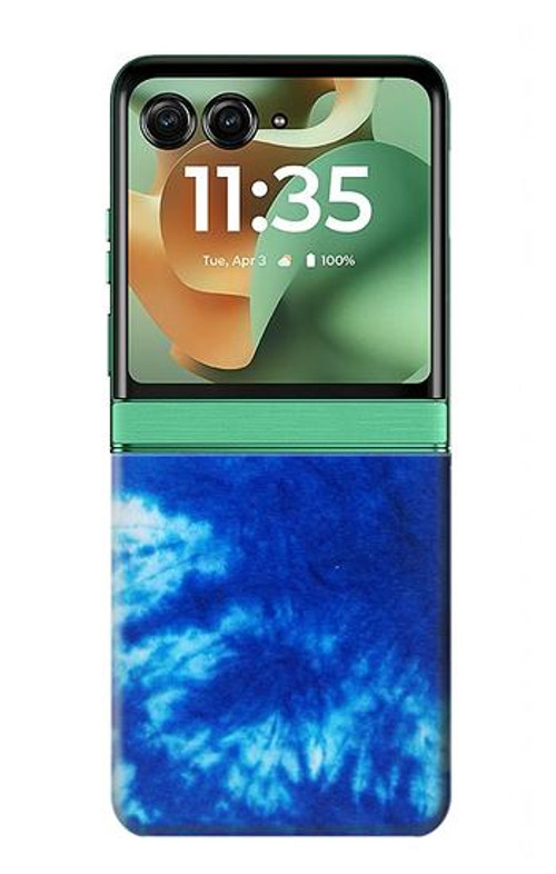 W1869 Tie Dye Blue Case Cover Custodia e Flip Case per Motorola Razr 60, Razr 2025