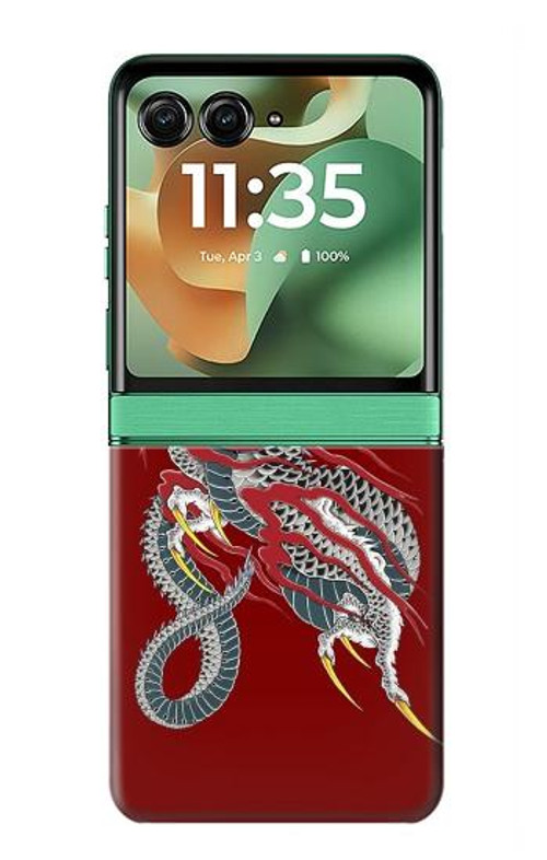 W2104 Yakuza Dragon Tattoo Case Cover Custodia e Flip Case per Motorola Razr 60, Razr 2025