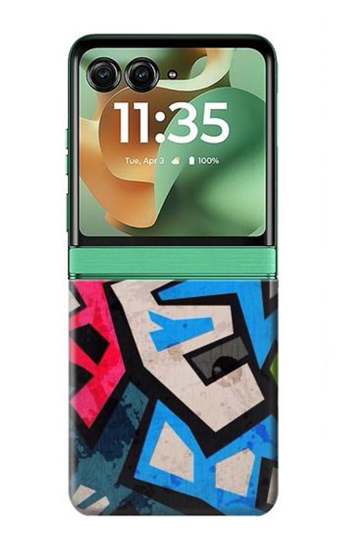 W3445 Graffiti Street Art Case Cover Custodia e Flip Case per Motorola Razr 60, Razr 2025