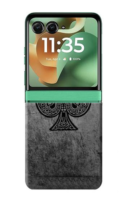 W3446 Black Ace Spade Case Cover Custodia e Flip Case per Motorola Razr 60, Razr 2025