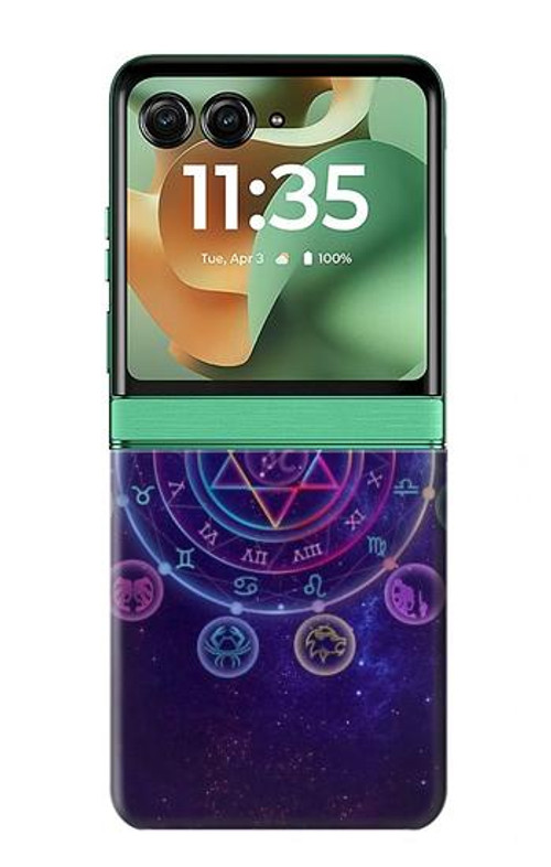 W3461 Zodiac Case Cover Custodia e Flip Case per Motorola Razr 60, Razr 2025