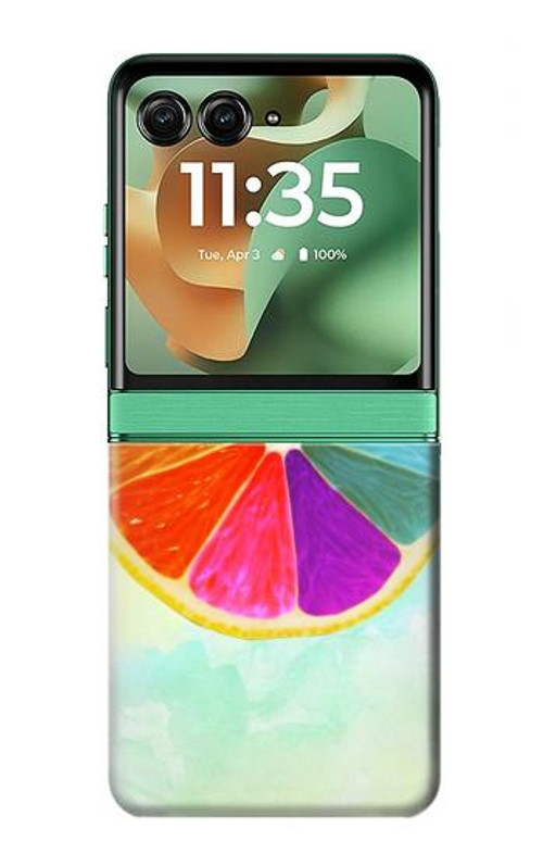W3493 Colorful Lemon Case Cover Custodia e Flip Case per Motorola Razr 60, Razr 2025
