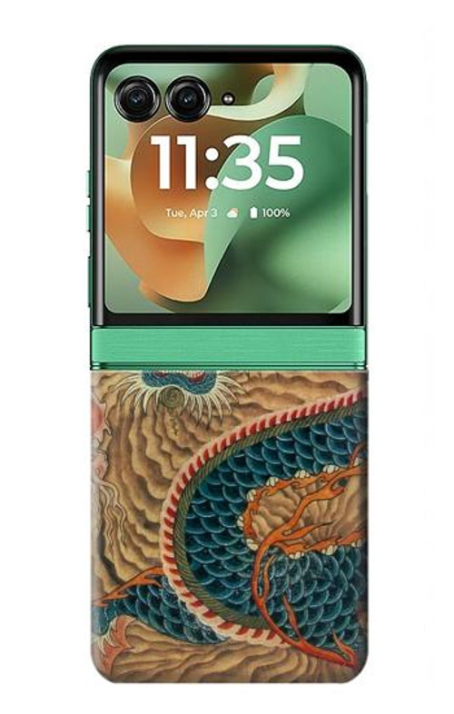 W3541 Dragon Cloud Painting Case Cover Custodia e Flip Case per Motorola Razr 60, Razr 2025