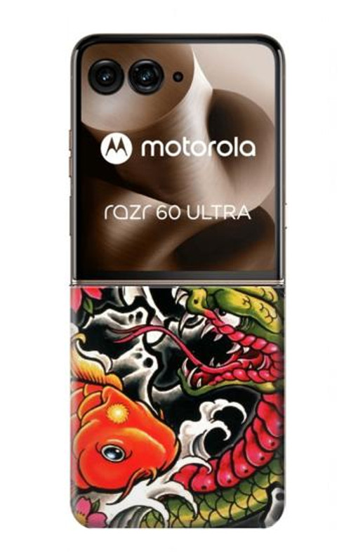W0605 Yakuza Tattoo Case Cover Custodia e Flip Case per Motorola Razr 60 Ultra, Razr Ultra 2025