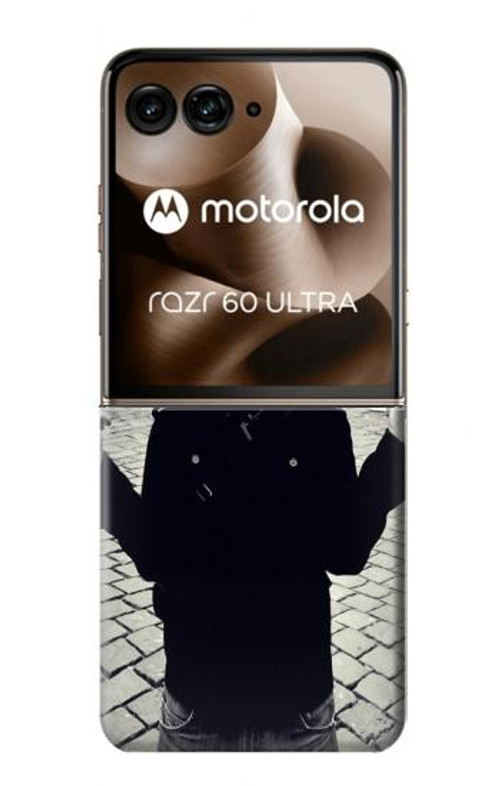 W1108 Skull Mask Man Protester Case Cover Custodia e Flip Case per Motorola Razr 60 Ultra, Razr Ultra 2025