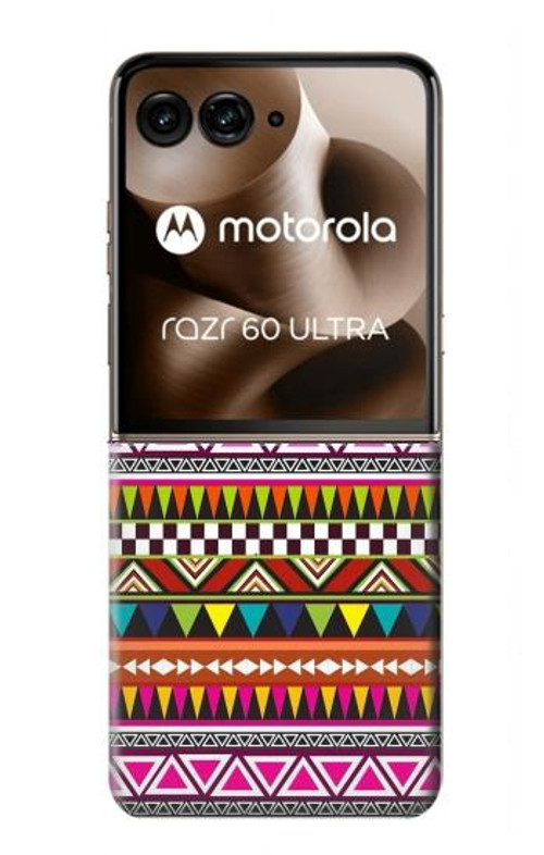 W2292 Aztec Tribal Pattern Case Cover Custodia e Flip Case per Motorola Razr 60 Ultra, Razr Ultra 2025