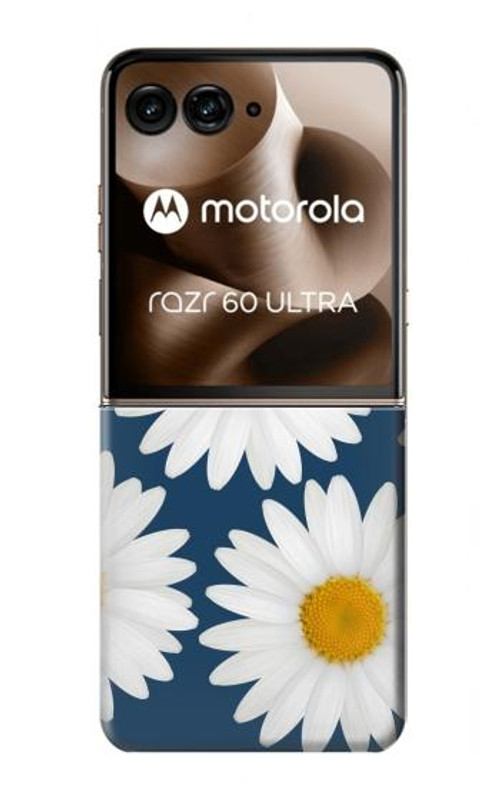 W3009 Daisy Blue Case Cover Custodia e Flip Case per Motorola Razr 60 Ultra, Razr Ultra 2025