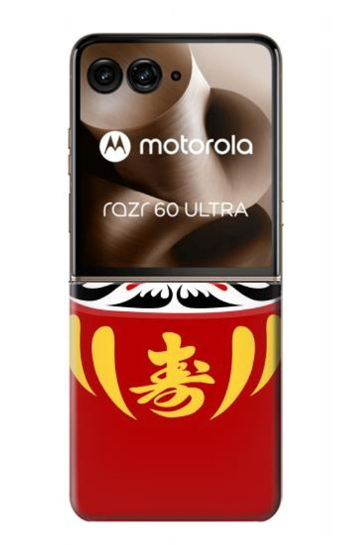 W3045 Japan Good Luck Daruma Doll Case Cover Custodia e Flip Case per Motorola Razr 60 Ultra, Razr Ultra 2025