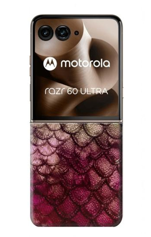 W3539 Mermaid Fish Scale Case Cover Custodia e Flip Case per Motorola Razr 60 Ultra, Razr Ultra 2025