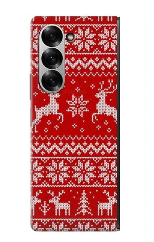 W2835 Christmas Reindeer Knitted Pattern Case Cover Custodia e Flip Case per Samsung Galaxy Z Fold 7 W2835 Christmas Reindeer Knitted Pattern Case Cover Custodia e Flip Case per Samsung Galaxy Z Fold 7