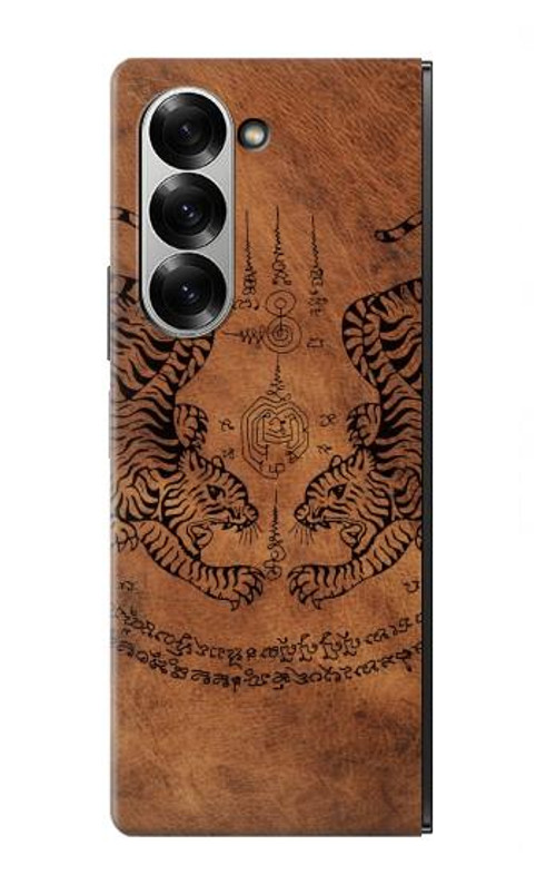 W3209 Sak Yant Twin Tiger Case Cover Custodia e Flip Case per Samsung Galaxy Z Fold 7