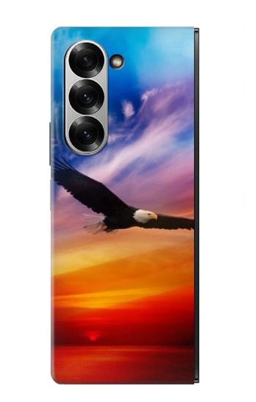 W3841 Bald Eagle Flying Colorful Sky Case Cover Custodia e Flip Case per Samsung Galaxy Z Fold 7