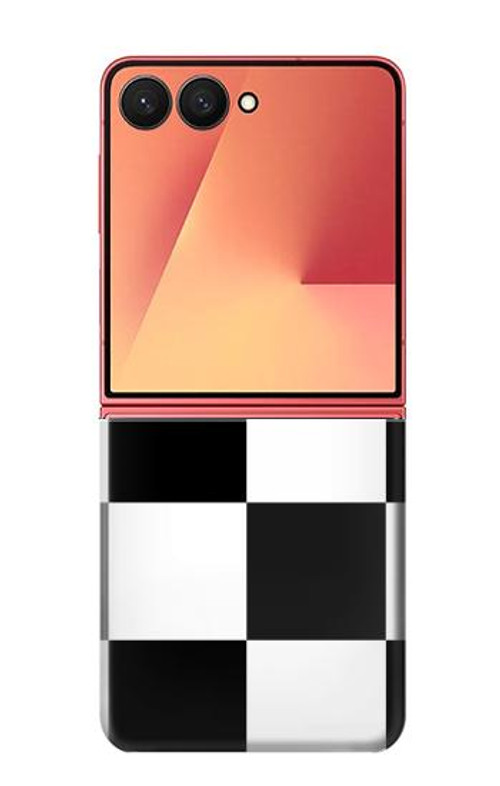 W2492 Black and White Check Case Cover Custodia e Flip Case per Samsung Galaxy Z Flip 7