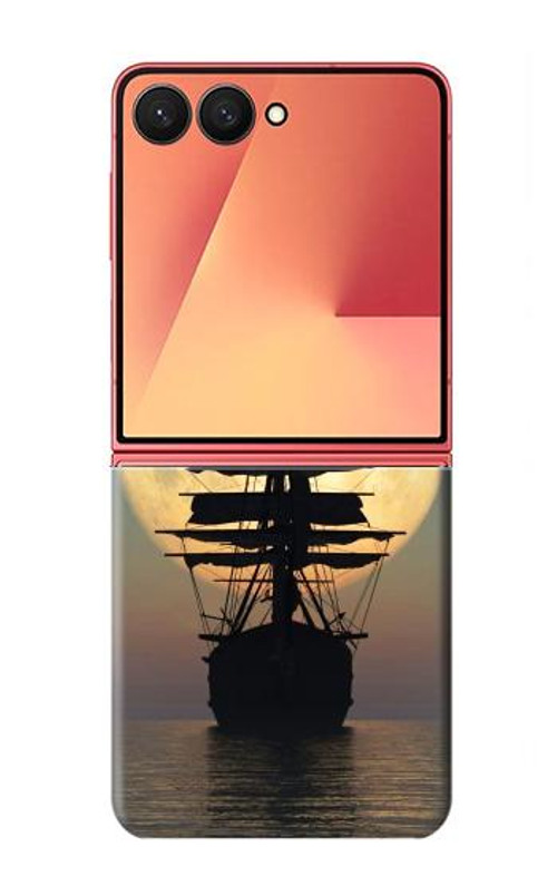 W2897 Pirate Ship Moon Night Case Cover Custodia e Flip Case per Samsung Galaxy Z Flip 7