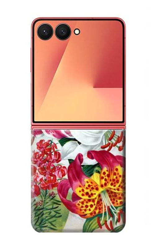 W3205 Retro Art Flowers Case Cover Custodia e Flip Case per Samsung Galaxy Z Flip 7
