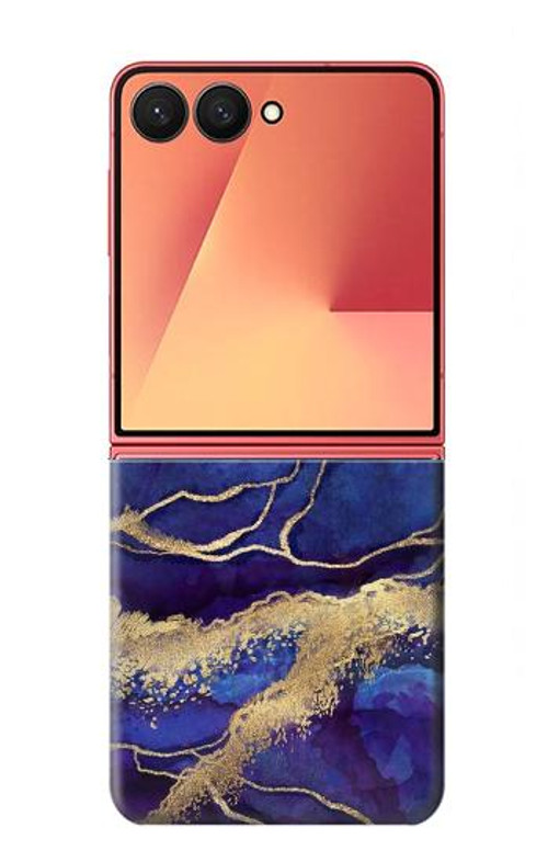 W3906 Navy Blue Purple Marble Case Cover Custodia e Flip Case per Samsung Galaxy Z Flip 7
