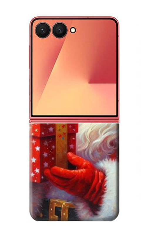 W4029 Xmas Smiling Santa Claus Gift Box Case Cover Custodia e Flip Case per Samsung Galaxy Z Flip 7