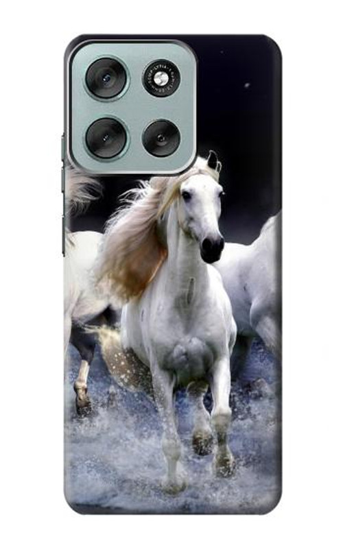 W0246 White Horse Case Cover Custodia e Flip Case per Motorola Moto G56 W0246 White Horse Case Cover Custodia e Flip Case per Motorola Moto G56