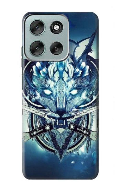 W1135 Wolf with knives Rock Case Cover Custodia e Flip Case per Motorola Moto G56 W1135 Wolf with knives Rock Case Cover Custodia e Flip Case per Motorola Moto G56