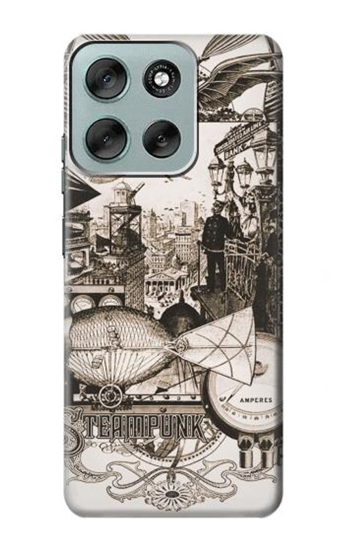 W1681 Steampunk Drawing Case Cover Custodia e Flip Case per Motorola Moto G56 W1681 Steampunk Drawing Case Cover Custodia e Flip Case per Motorola Moto G56