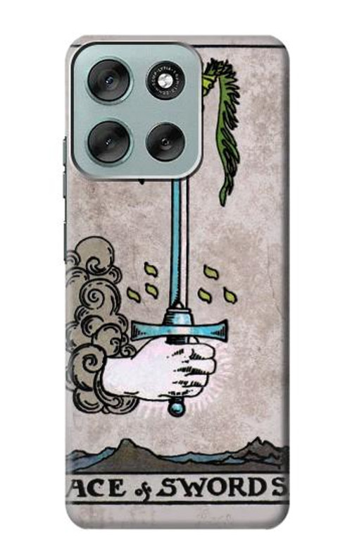 W2482 Tarot Card Ace of Swords Case Cover Custodia e Flip Case per Motorola Moto G56 W2482 Tarot Card Ace of Swords Case Cover Custodia e Flip Case per Motorola Moto G56