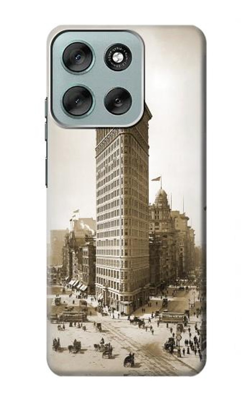 W3046 Old New York Flatiron Building Case Cover Custodia e Flip Case per Motorola Moto G56