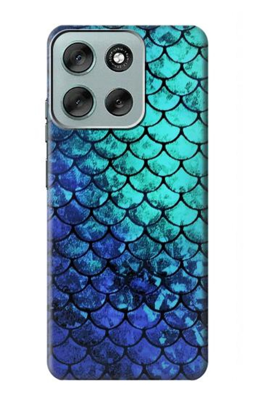 W3047 Green Mermaid Fish Scale Case Cover Custodia e Flip Case per Motorola Moto G56