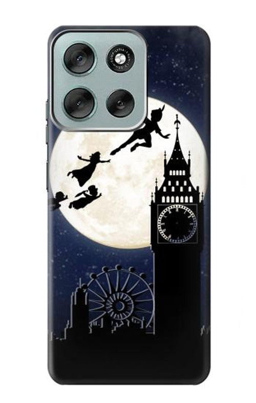 W3249 Peter Pan Fly Full Moon Night Case Cover Custodia e Flip Case per Motorola Moto G56